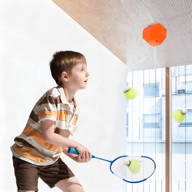 UKCOCO Badminton Rebound Trainer : Self Training Badminton Trainer with Elastic Cord and Remote Control for Home, 3.54X2.95X1.57in - Image 2